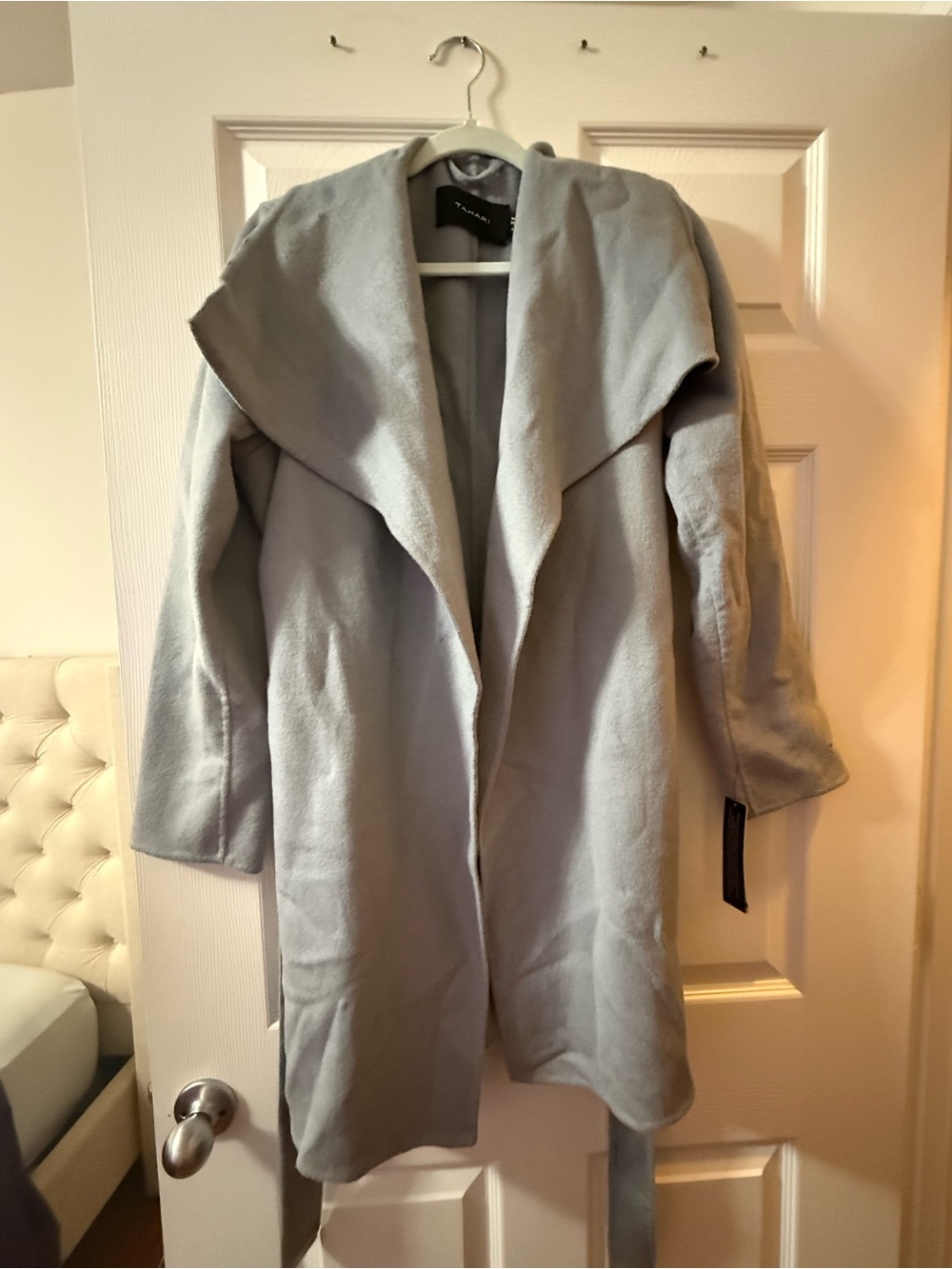 Tahari Light blue Draped Trench Coat